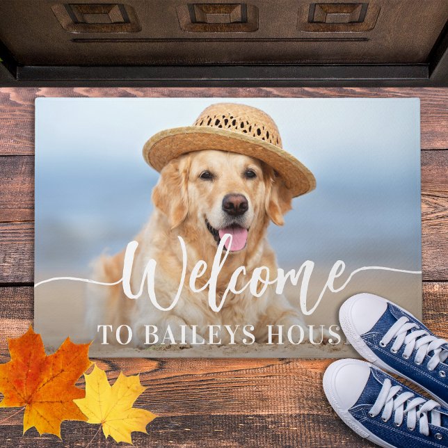 Paillasson Bienvenue Pet Photo Personnalisé Chat Dog (Créateur téléchargé)