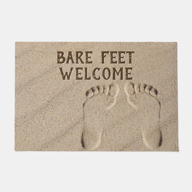 Paillasson Bienvenue Pieds Nus Empreintes Dans Le Sable (Devant)