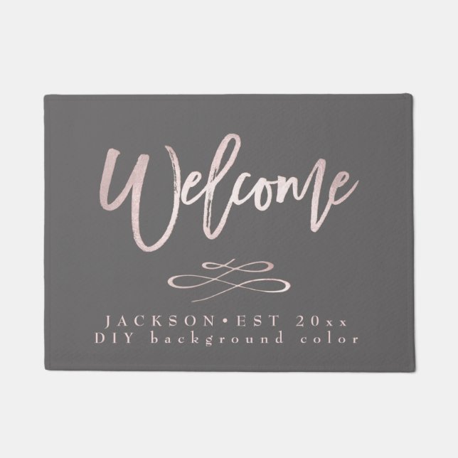 Paillasson Bienvenue, Pinceau rose vif Script+do-it-yourself  (Devant)