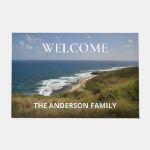 Paillasson Bienvenue Tropical Ocean Beach USVI Personnaliser