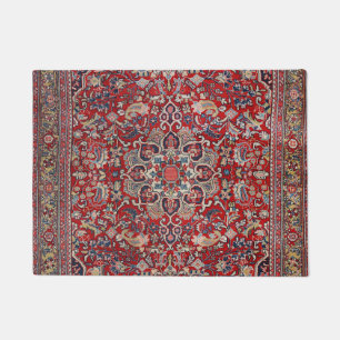 Paillasson Bijar Perse fine Rouge Bleu Jaune