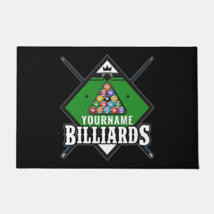 Paillasson Billard personnalisé NOM Cue Rack Pool Room