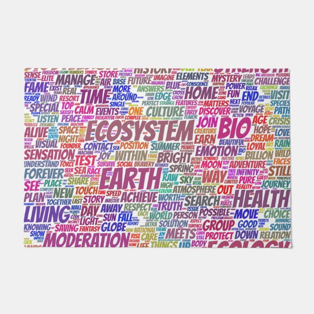 Paillasson Bio Nuage de Mots Texte Modèle Biodiversité (Devant)