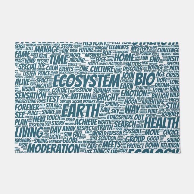 Paillasson Bio Nuage de Mots Texte Modèle Biodiversité (Devant)