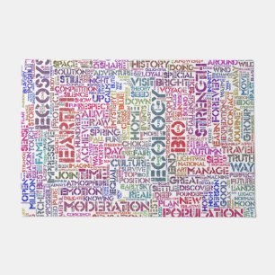 Paillasson Bio Nuage de Mots Texte Motif Biodiversité
