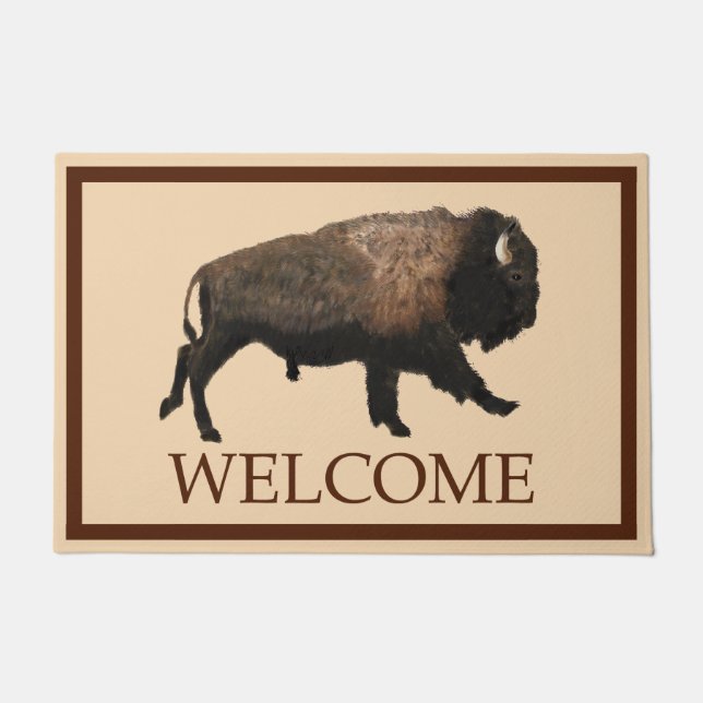 Paillasson Bison de Galloping - Bienvenue (Devant)