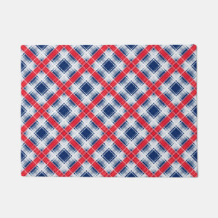 Paillasson Bl motif abstrait sans à damiers plaid