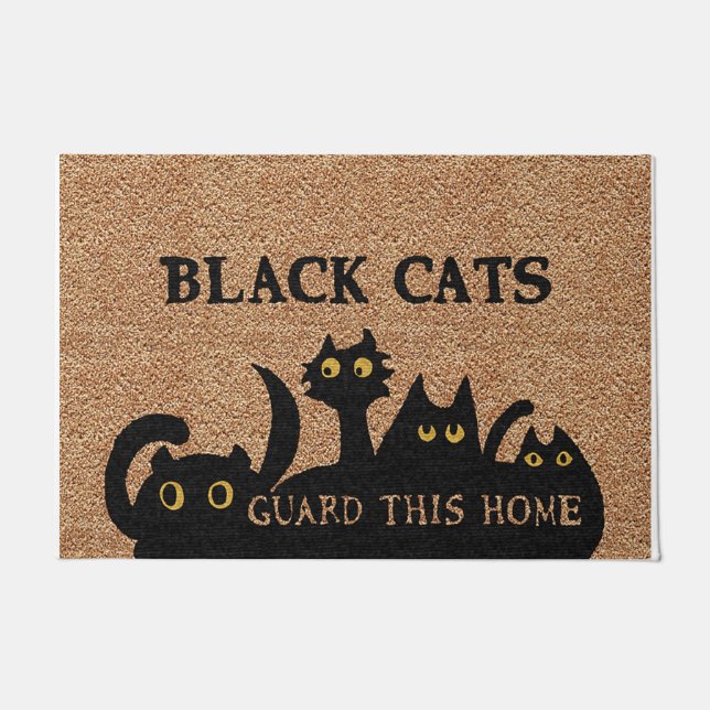 Paillasson Black Cats Guard This Home (Devant)