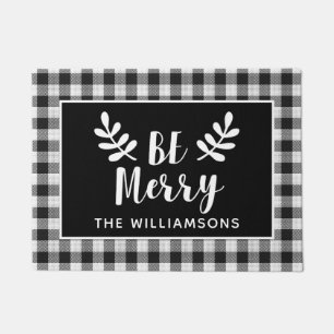 Paillasson Black Check Joyeux Noël Ferme Porte