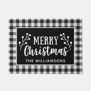 Paillasson Black Check Joyeux Noël Ferme Porte
