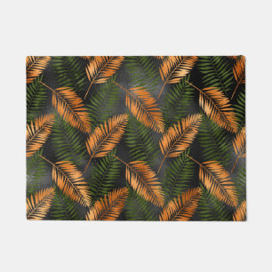 Paillasson Black Copper Brown Palm Tree Leaf Glam Tropical