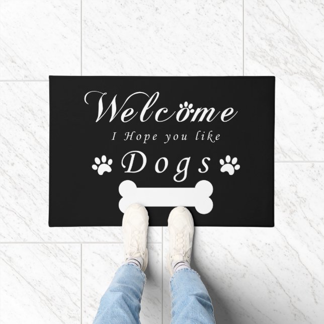 Paillasson Black Doormat Bienvenue J'Espère Que Vous Aimez Le (Intérieur)