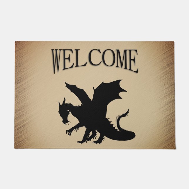 Paillasson Black Dragon Rustic Arrière - plan Bienvenue (Devant)