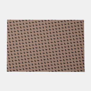 Paillasson Black French BullDog Silhouttes sur Khaki Beige