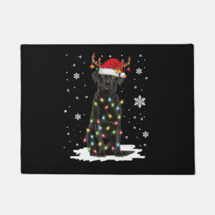 Paillasson Black Lab Labrador Christmas Tree Light Pyjama Chi