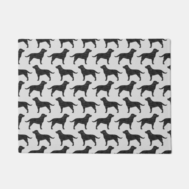 Paillasson Black Labrador Retriever Silhouettes Chiens Motif (Devant)