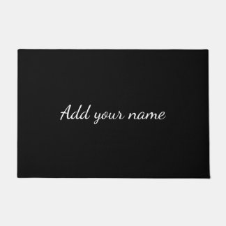 Paillasson Black solid add name text here throw pillo