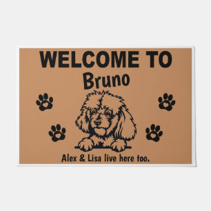 Paillasson Black Stand PoodlePersonalized Door Mat