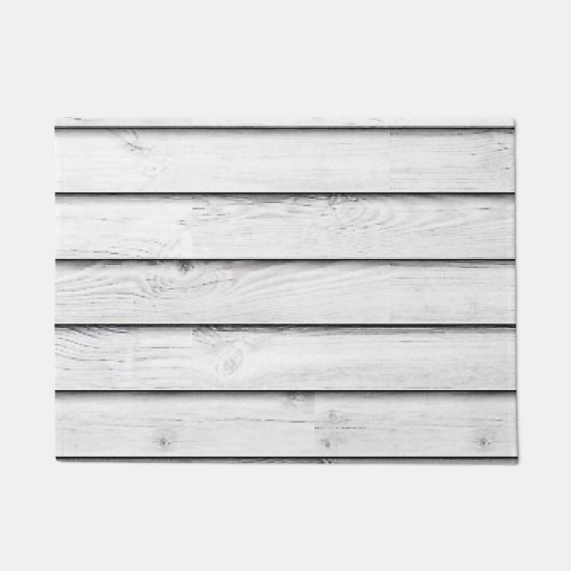 Paillasson Blanc en bois | des lamelles | de Faux (Devant)