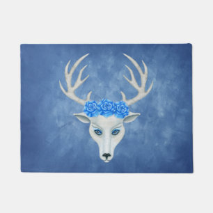 Paillasson Blanc Mythique Tête De Cerf Antlers Portant Des Ro