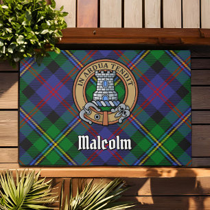 Paillasson Blason du clan Malcolm sur tartan