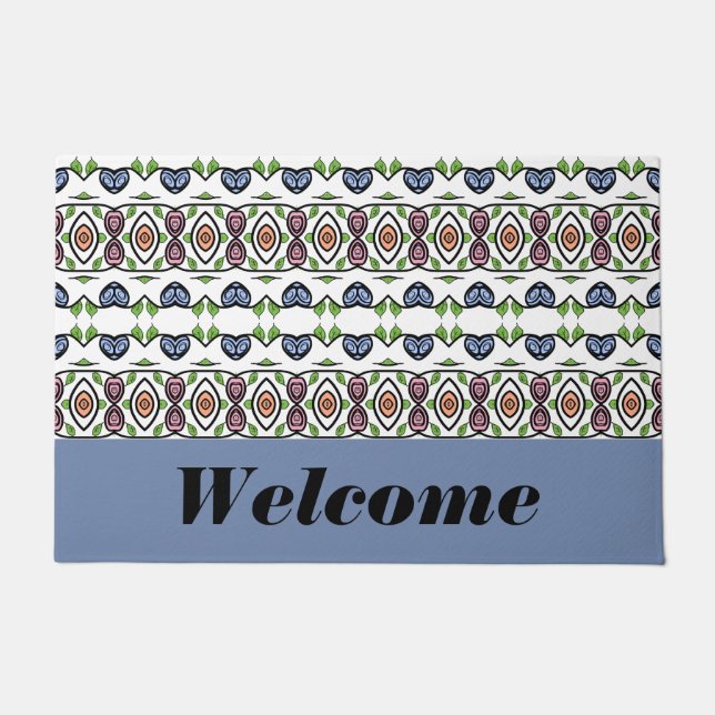 Paillasson Bleu Blanc Noir Et Vert (Devant)