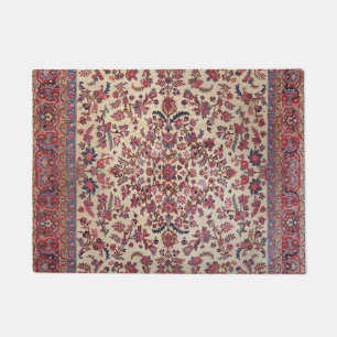 Paillasson Bleu bleu clair rose perse
