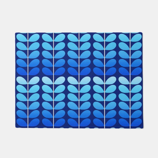 Paillasson Bleu danois de feuille, de marine et de cobalt de (Devant)