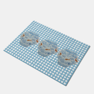 Paillasson Bleu et blanc Ginger Jar Doormat