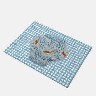 Paillasson Bleu et blanc Ginger Jar Doormat