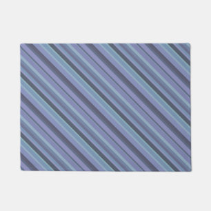 Paillasson Bleu-gris bandes diagonales
