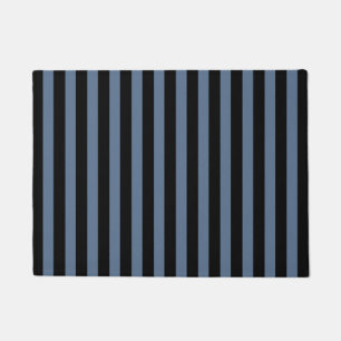 Paillasson Bleu gris et noir rayures