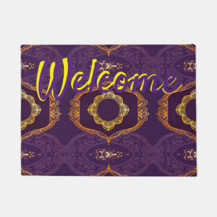 Paillasson Bleu marine ou violet avec Mandalas or