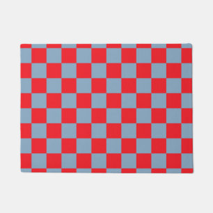 Paillasson Bleu rouge À damiers En vichy Motif