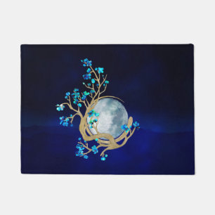 Paillasson Bleu Sakura Blossom Zen Moon