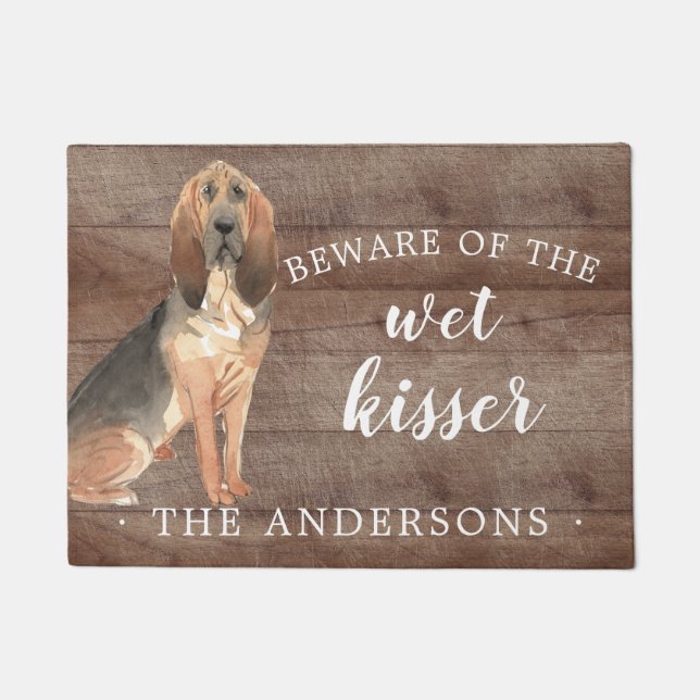 Paillasson BloodHound Dog Porte personnalisée Mat (Devant)