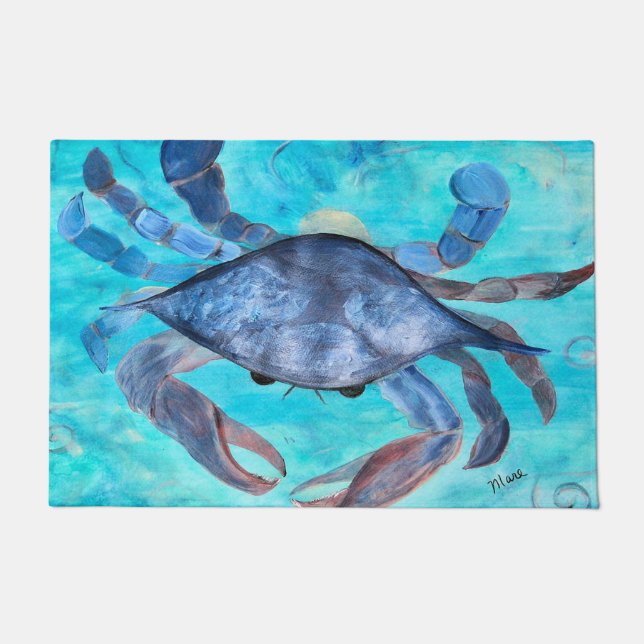 Paillasson Blue crab coastal Home  (Devant)