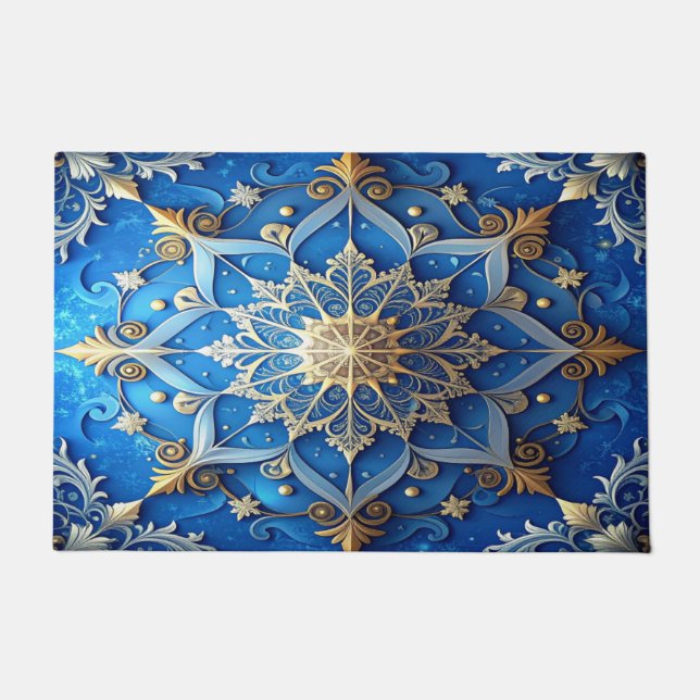 Paillasson Blue Decorative Holiday Doormat (Devant)