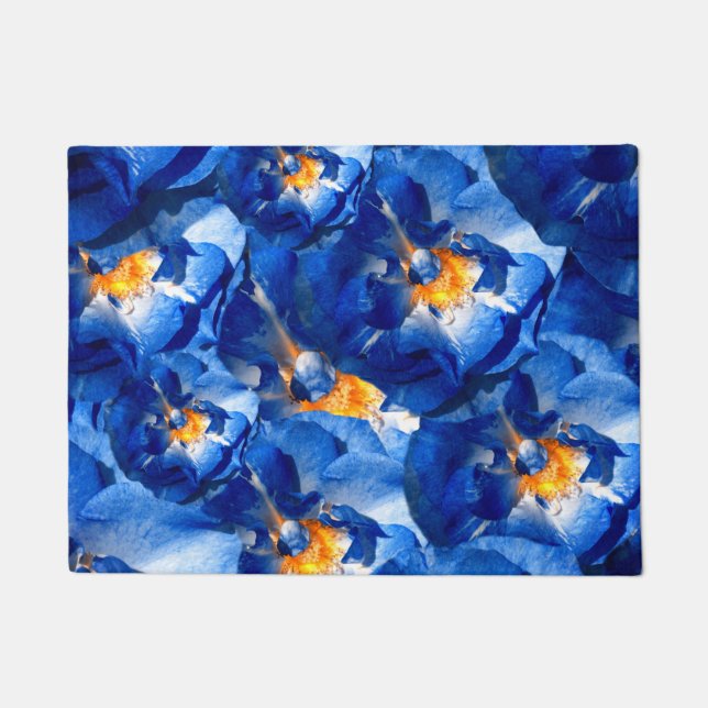Paillasson Blue dream, Rose Floral Pattern Porte Mat (Devant)