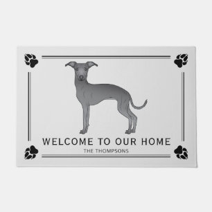 Paillasson Blue Italian Greyhound Avec Patrouilles Et Texte P