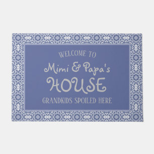 Paillasson Blue Mimi et Papa's House Grandkids Spoiled Here