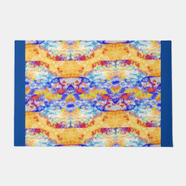 Paillasson Blue Ocean Waves Whimsical Marine Art Abstrait Amu