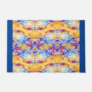 Paillasson Blue Ocean Waves Whimsical Marine Art Abstrait Amu