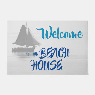 Paillasson Blue Welcome to the Beach House nautique