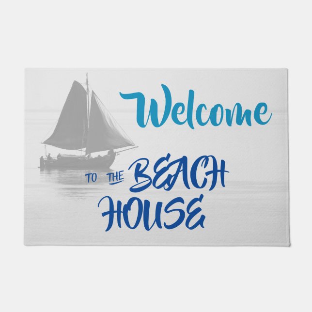 Paillasson Blue Welcome to the Beach House nautique (Devant)