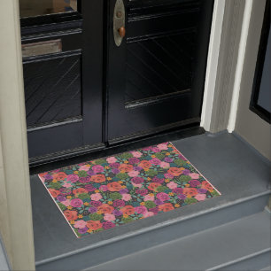 Paillasson boho floral rose élégant chic fleurs botaniques ch