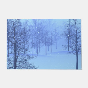 Paillasson Bois d'hiver enneigé