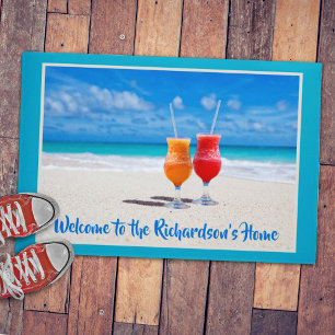 Paillasson Boissons Beach Sand Ocean View Welcome Doormat