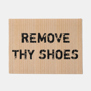 Paillasson Boîte en carton "Retirer vos chaussures" Cool amu