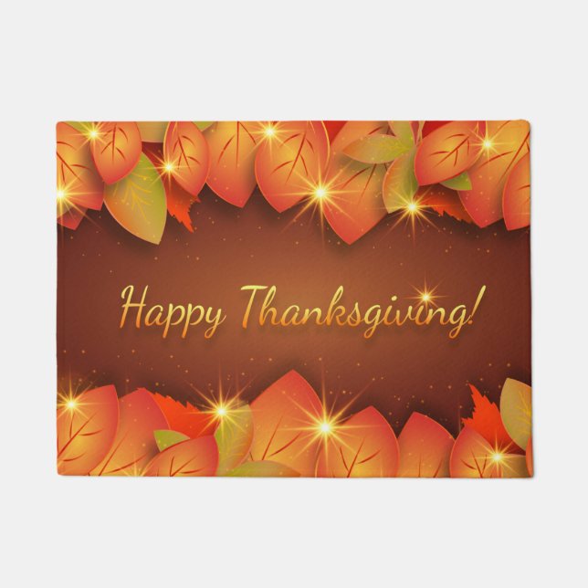 Paillasson Bon thanksgiving Automne Feuilles Vacances (Devant)